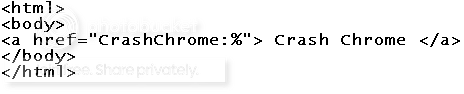 Chrome Crash Code